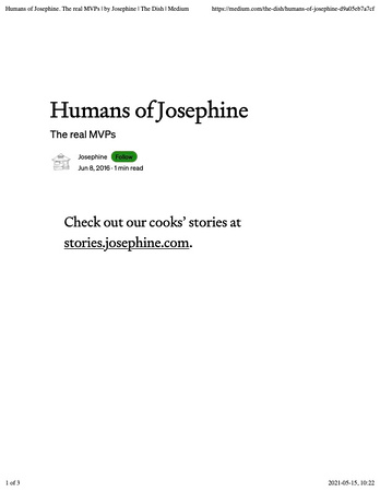 MHR 61 Humans of Josephine. The real MVPs | by Josephine | The Dish | Medium